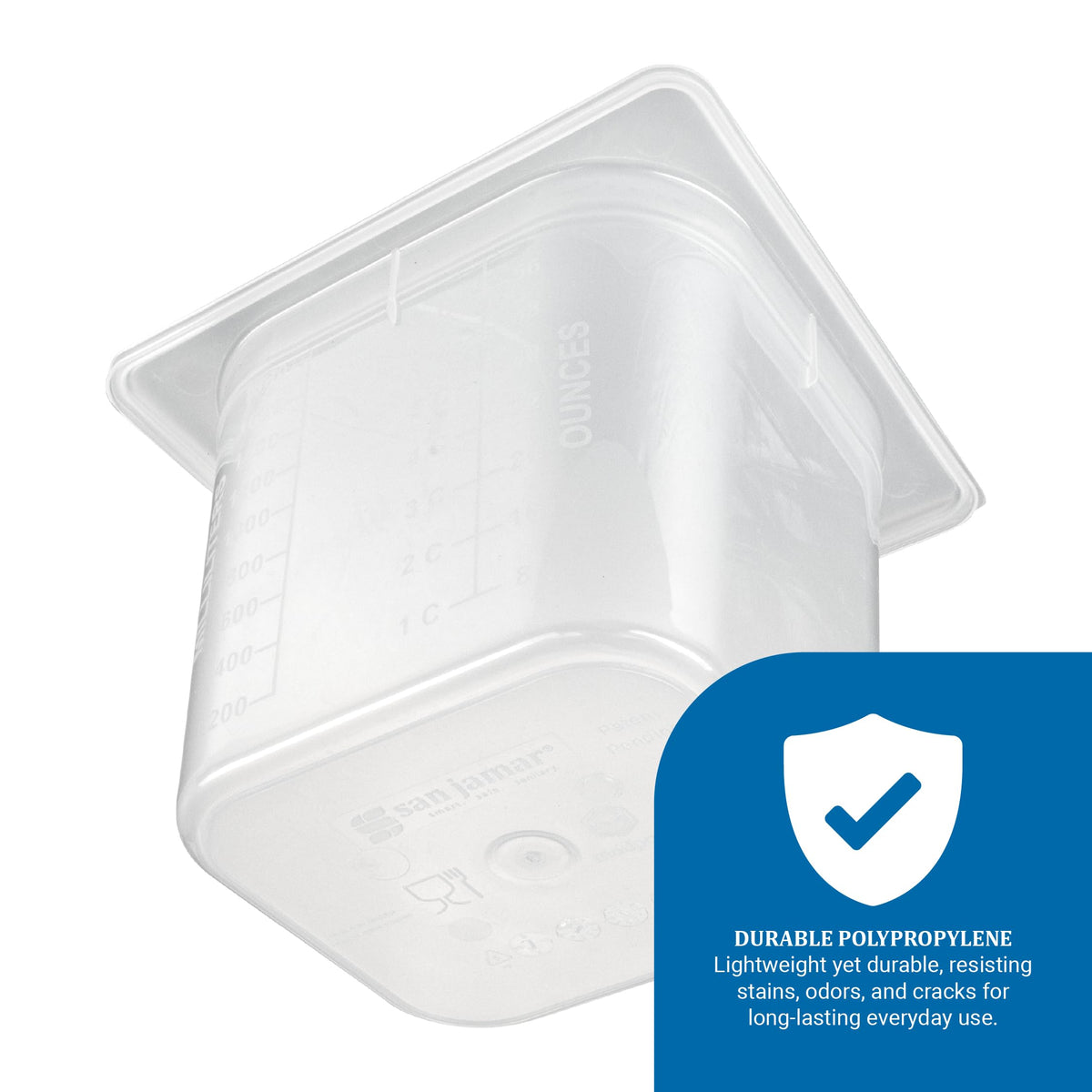 Modpans 1/6 Food Pan and Lid for Kitchens and Restaurants by San Jamar – 2 Quart, 1.9 liters, Polypropylene, White, Model MP16