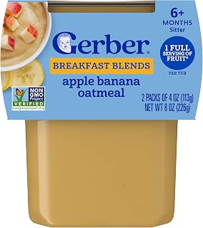 Gerber Stage 2 Apple Banana Oatmeal Cereal, 4 Oz, 16 Pack