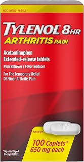 Tylenol 8-Hour Extended Release Caplets, 650 mg Acetaminophen, 100 Ct