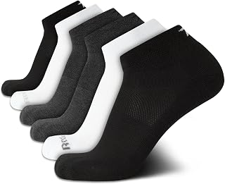 Reebok Mens Quarter Socks Performance Arch Support Cushioned Socks, 6 Pack