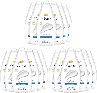 Dove Body Wash, Hydrate 18-Pack – Moisturizing Cleanser for Smooth, Soft Skin, 15.22 Oz Ea