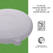 Eco-Products Recycled Flat Bowl Lids by ECO PRODUCTS – 100% Recycled Lid for All coupe and Noodle bowls, 710.0 milliliters, Recycled Plastic, Clear, Pack of 400