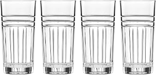 Reed & Barton Tempo Glassware Collection, Hiball Glasses, 14 Oz, Set of 4