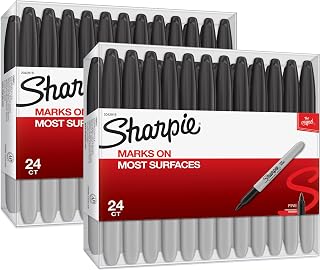 Sharpie Permanent Markers, Fine Point, Black, 48 Count