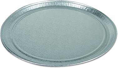 Pactiv 451812A CaterWare Deluxe Embossed Flat Trays, 1 Compartment, 18'' Diameter, Aluminum (Pack of 50)
