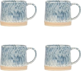 10 Strawberry Street Rhea Mug, Blue, Set of 4