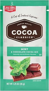 COCOA CLASSICS Mint & Chocolate Cocoa Mix, Kosher, Gluten Free, 1.25 Ounce (Pack of 12)