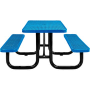 Global Industrial Blue / 74 inches x 62 inches x 29.5 inches / Industrial Picnic Tables