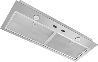 Broan-NuTone 30-inch Custom Built-In Power Pack Range Hood Insert with 2-Speed Exhaust Fan and Light, 300 Max Blower CFM, Stainless Steel
