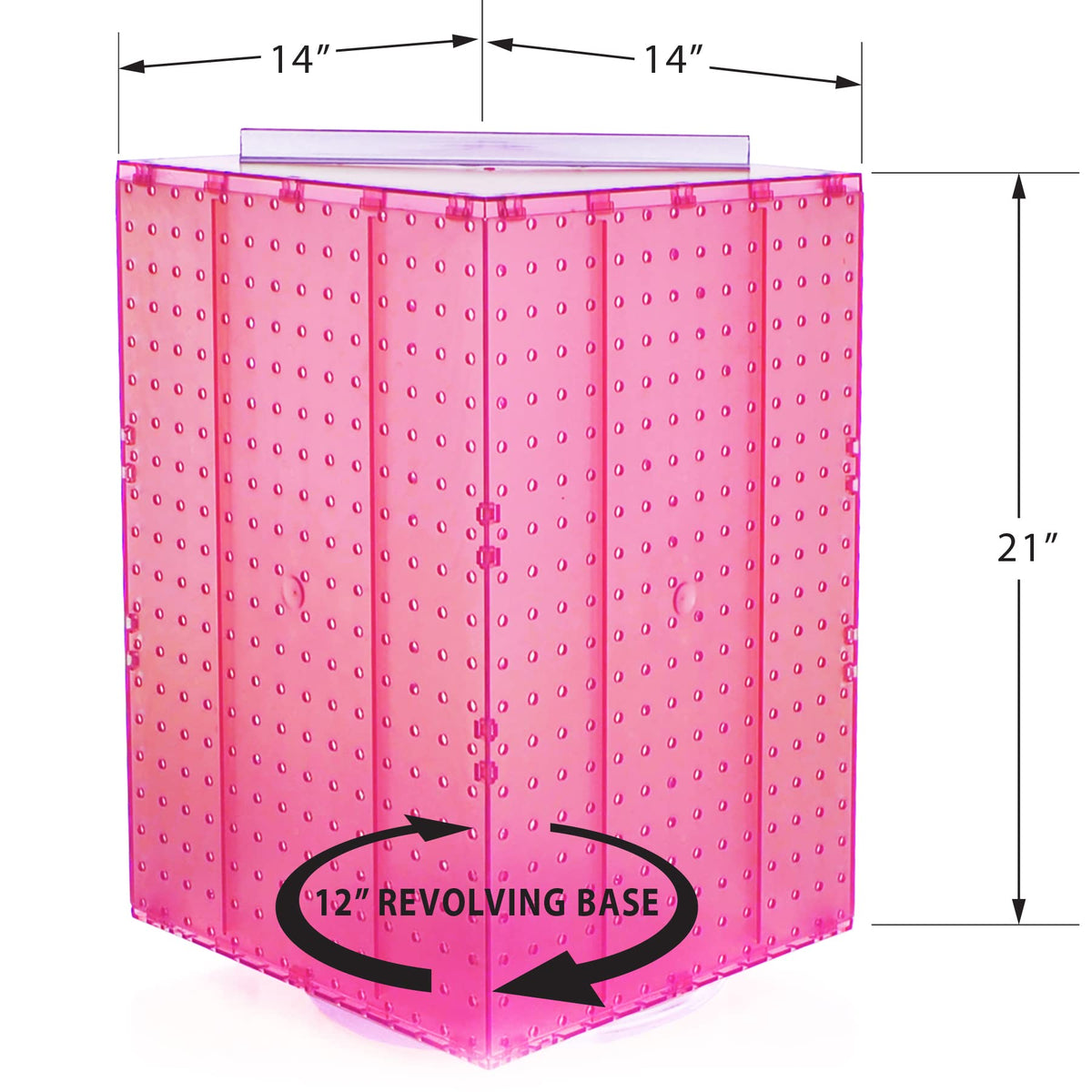 Azar Displays Pegboard + Hooks / Pink / 14 inches (W) x 14 inches (D) x 21 inches (H) Display Racks