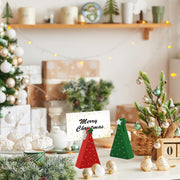 JarThenaAMCS Christmas Tree Place Card Holders, 24 Pack, Red Green White