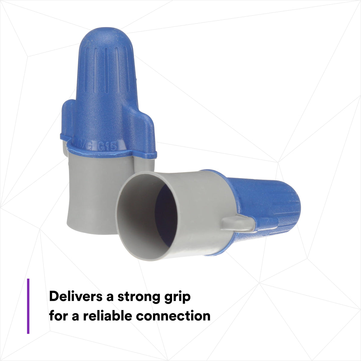 Performance Plus Wire Connector by 3M – 50 units, Plastic, Blue/grey, Pack of 50, Model B/G+POUCH