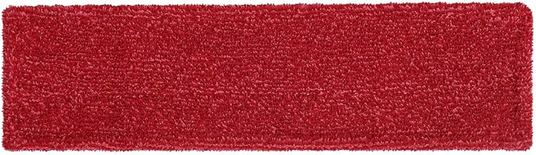 Rubbermaid Commercial Products 18 inch Adaptable Flat Mop Microfiber Pad, Red, for Janitorial/Professional Cleaners and Light-Duty Cleaning/Mopping with Tab/Pocket Functions