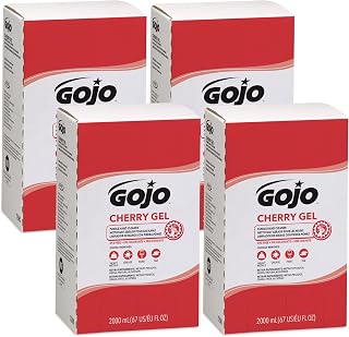 Cherry Gel Pumice Hand Cleaner, Cherry Scent, 2000 mL Refill for GOJO PRO TDX Dispenser (Pack of 4) – 7290-04