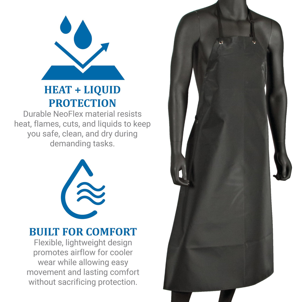 San Jamar Black / 43 x 29 Inch / Bib Aprons