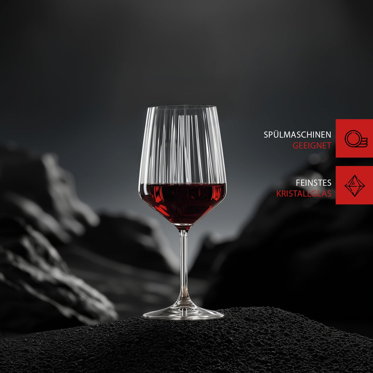& Nachtmann Red Wine Glasses by Spiegelau – 21.3 Ounces, 630 milliliters, Glass, Red, Model 4450171