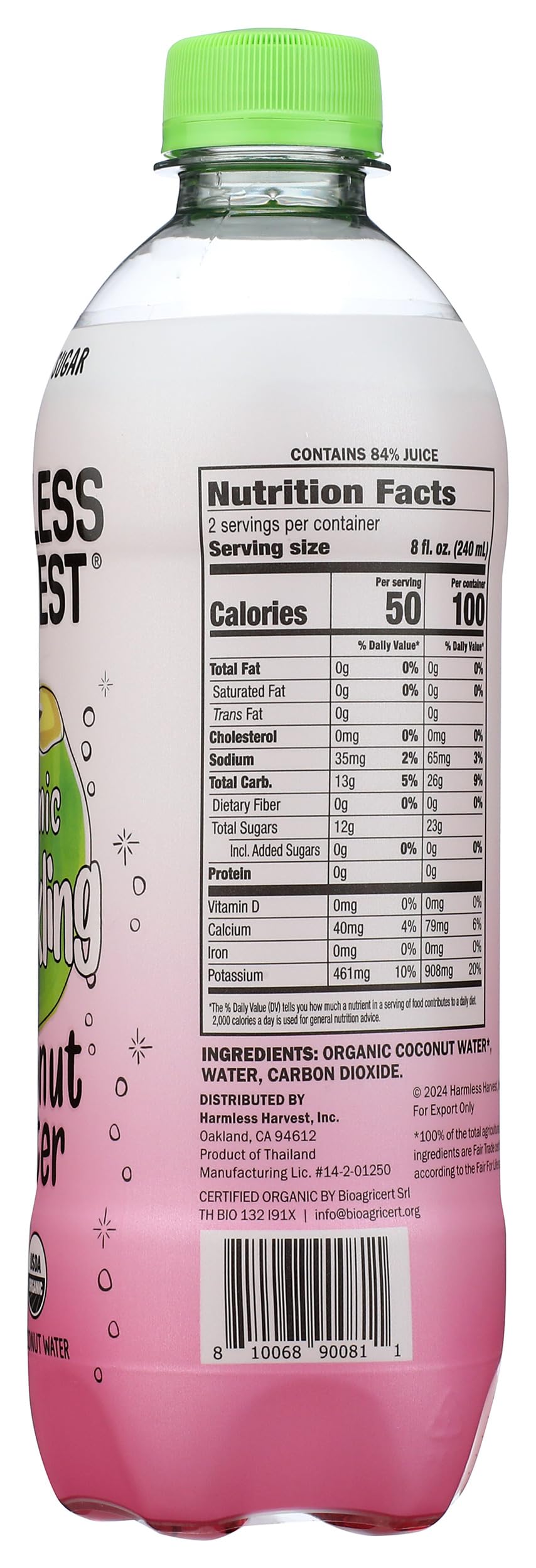 Organic Sparkling Coconut Water by Harmless Harvest – 16 Fl Oz (Pack of 1), clear, Model 0810068900811