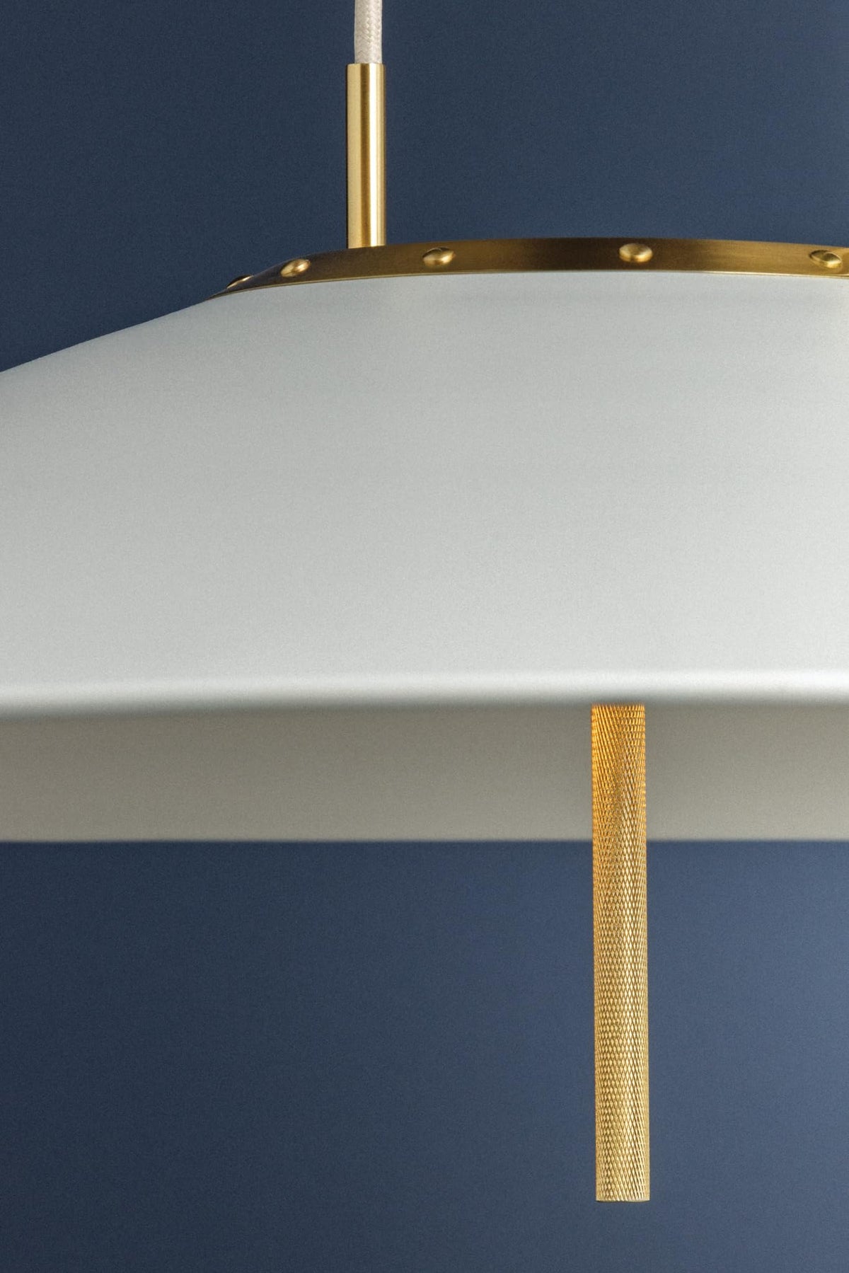 Emmons 1-Light Pendant | Essential & Modern Style | Aged Brass Finish | Made of Aluminum & Diffuser | Adjustable Hang Height 27-116" | 30" Dia x 6.75" H | -AGB/SWH by Hudson