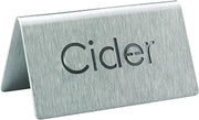 Service Ideas 1C-BF-Cider-MOD Laser Cut Table Tent Sign, Cider, 3" Length x 1.5" Width x 1.5" Height, Stainless Steel, Brushed Finish