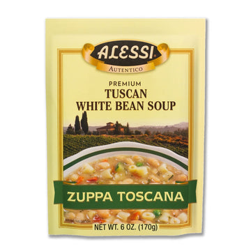 Autentico Premium Soups by Alessi – 6 Ounce (Pack of 6), Tuscan White Bean, Pack of 6, Model 19-104