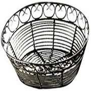 10" Oval Basket - Mediterranean Series by Tablecraft – Oval, Black, Model BK27410