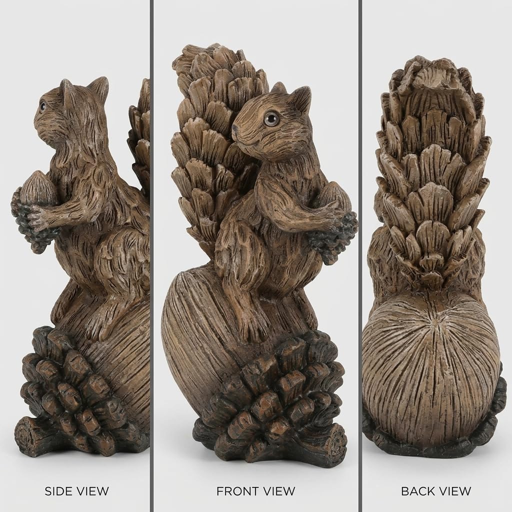 iStatue Resin Squirrel Figurine, 6.5 Inch Medium, Brown