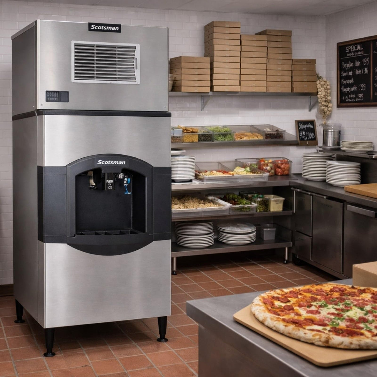 Scotsman 476 lb / Day - 180 lb Ice & Water Bin / 180.0 pounds / 1 Ice Makers