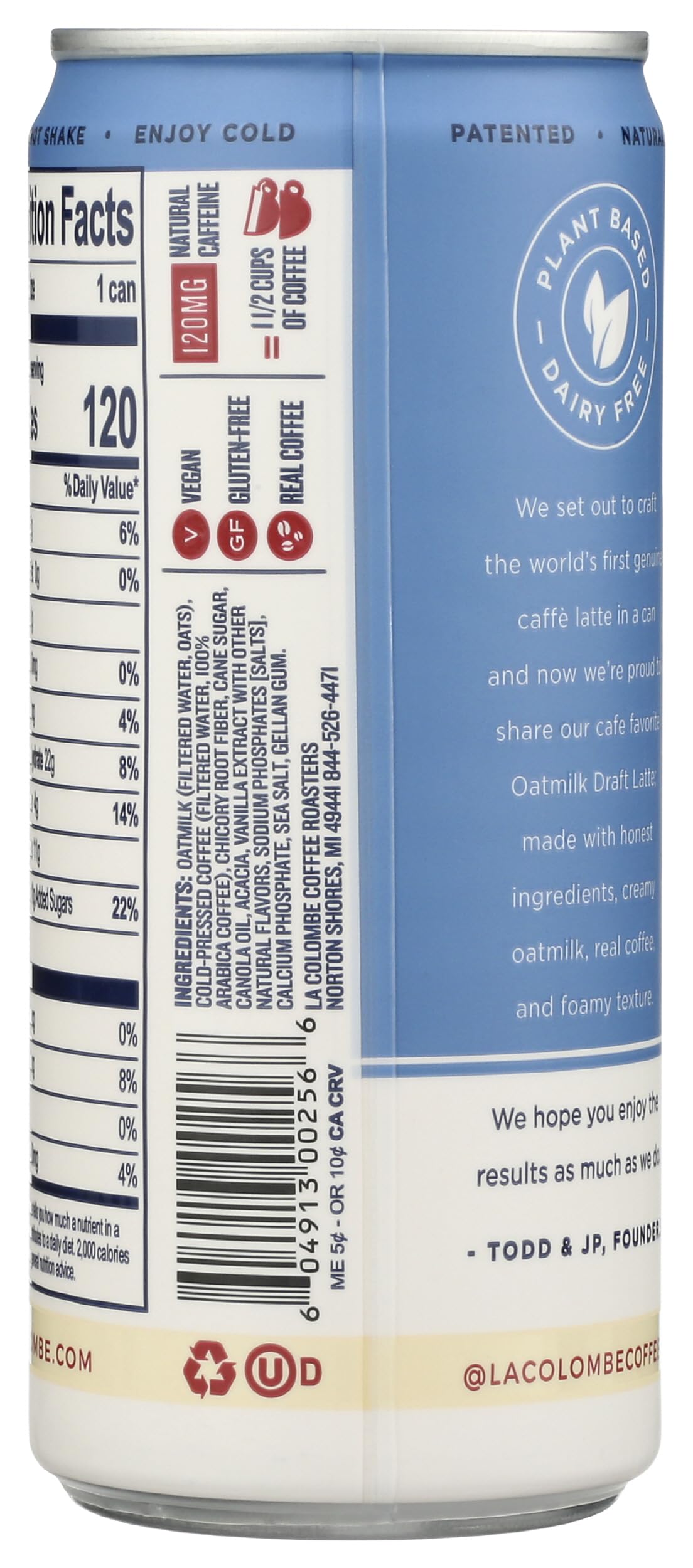 Coffee Draft Latte Oatmilk Vanilla, 9 Fl Oz by La Colombe – 1 Count (Pack of 1), Vanilla, Model 0604913002566