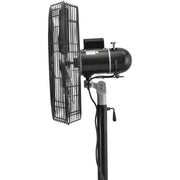 Premium 24" Oscillating Pedestal Fan - 1/2 HP - TEAO Motor - 9400 CFM by Continental Dynamics – 32"L x 41"W x 11"H, Alloy Steel, Black, Model SFSE1-750/60YW-D2