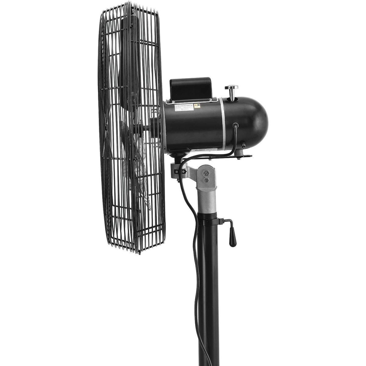 Premium 24" Oscillating Pedestal Fan - 1/2 HP - TEAO Motor - 9400 CFM by Continental Dynamics – 32"L x 41"W x 11"H, Alloy Steel, Black, Model SFSE1-750/60YW-D2