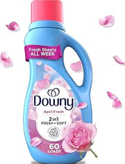Downy 2 in 1 Liquid Fabric Softener, April Fresh, 44 fl oz, 60 Loads, Fabric Conditioner Liquid Provides Softness and Freshness for Fabrics