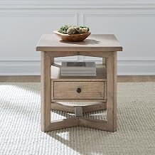 Liberty Furniture Proximity Place Living Room Rectangular End Table Transitional with Storage Drawer - Barley Buff Birch Wood