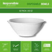 Responsible Products 40 oz (50 Count) / Natural Brown / Casual Bowls