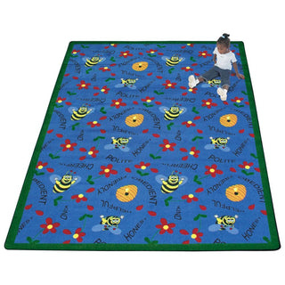 Bee Attitudes Rug by Joy Carpets – 3'10" x 5'4" (Rectangular), Nylon, Green, Model 1451B-03