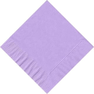 Creative Converting 50 Plain Solid Colors Beverage Cocktail Napkins Paper - Lavender