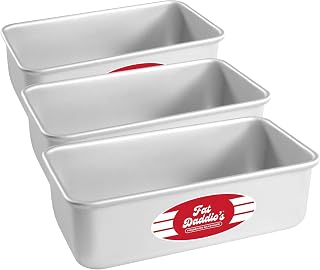 Fat Daddio's BP-5640 Anodized Aluminum Bread Loaf Pan, 5.5 x 3.125 x 2.375 Inch (Pack of 3)