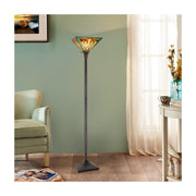 CH3T118GM12-TF1 Torchiere Floor Lamp by Chloe Lighting – exact color of each glass piece may vary due to each piece being hand crafted