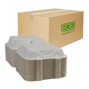 ECO PRODUCTS 8" 3 Compartment / White / Classic Clamshell Take Out Containers