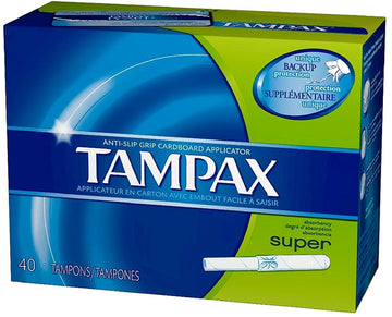 Super Absorbency cardboard Tampons by Tampax – 40 Count (Pack of 1), Plastic, Model PPAX1234470