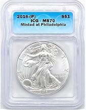 2016 P Silver Eagle 2016-(P) SILVER EAGLE MS70 STRUCK AT PHILADELPHIA ICG VERY RARE IN MS70 $1 MS-70 MS