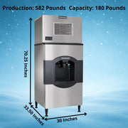 Scotsman 582 lb / Day - 180 lb Ice & Water Bin - 208V / 180.0 pounds / 1 Ice Makers