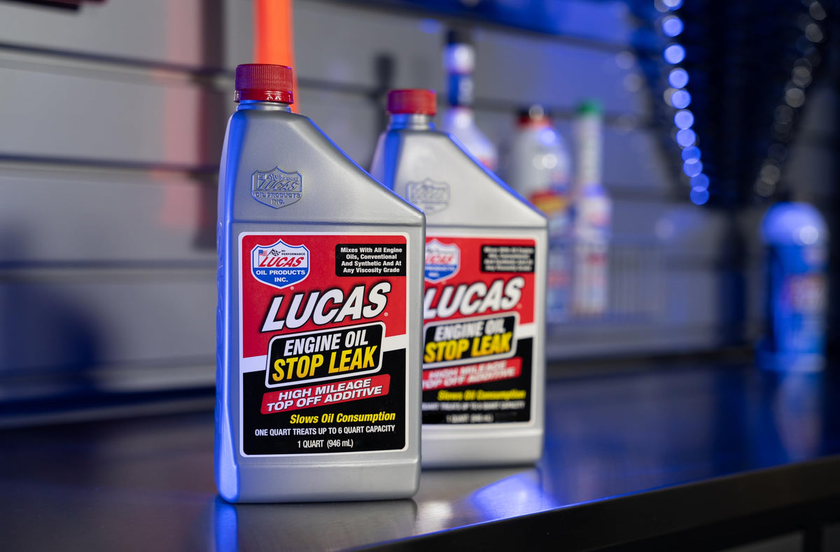 11100 Engine Oil Stop Leak Top Off Additive - 1 Quart (Pack of 2) by Lucas Oil – One Size (Pack of 2), Multi, Pack of 2, Model LUCA11100