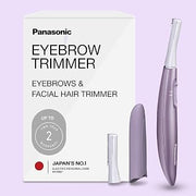 Panasonic Eyebrow & Facial Hair Trimmer for Women, Gentle Face Shaver for Peach Fuzz, Brows & Upper Lip, Flexible Head, Compact Battery-Operated Beauty Tool - ES-WF71-V