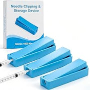 Pen Needle Clipper with Built-in Sharps Container, Holds 1000 Tips, 3 Pack | Compatible with 31G/32G pen needles and blood lancets, including common 4mm, 5mm, and 8mm sizes