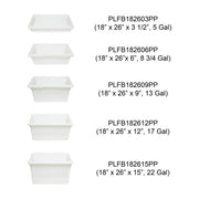 Food Storage Box by Thunder Group – 5.0 gallons, Polypropylene, White, Pack of 6, Model PLFB182603PP