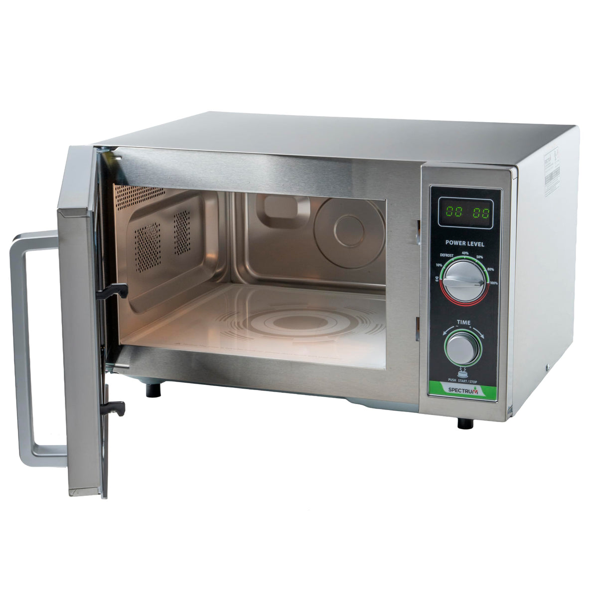 Winco .9 Cubic Feet / 1,000 W (Dial) / Silver Countertop Microwave Ovens