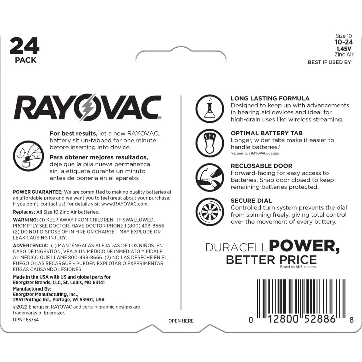 Rayovac Yellow Tab / 24 Count / OLD Batteries & Chargers