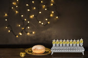 Ner Mitzvah Silver Wall Menorah, Holds Standard Oil Cups or Large Candles, 3 Inches