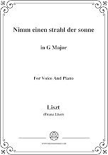 Liszt-Nimm einen strahl der sonne in G Major,for Voice and Piano (German Edition)