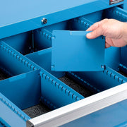 3 Drawers Mobile Modular Drawer Cabinet w/Lock by Global Industrial – 30 inches (W) x 27 inches (D) x 36.7 inches (H), Alloy Steel, Blue, Model 298446BL